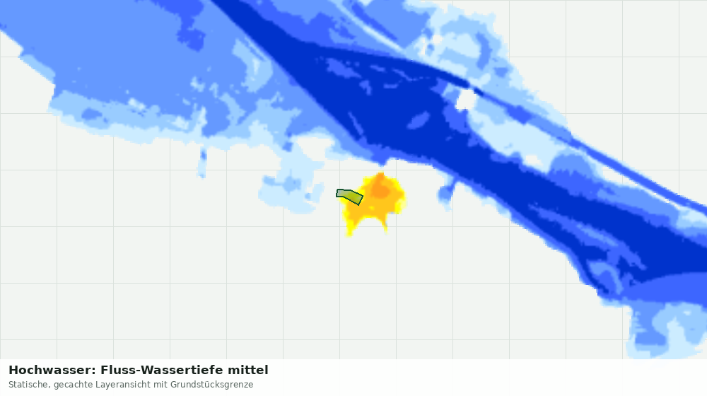 Statische Kartenansicht: Hochwasser: Fluss-Wassertiefe mittel