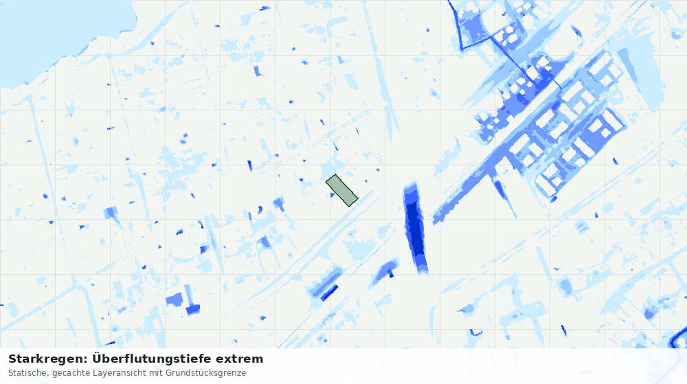 Statische Kartenansicht: Starkregen: Überflutungstiefe extrem
