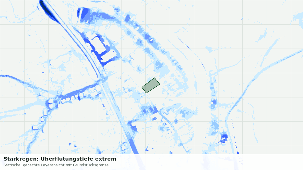Statische Kartenansicht: Starkregen: Überflutungstiefe extrem