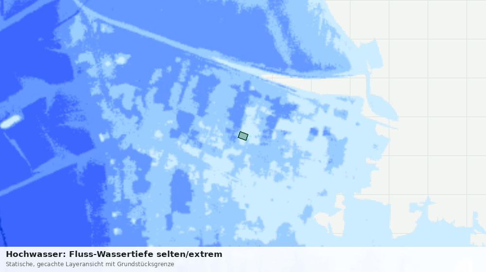 Statische Kartenansicht: Hochwasser: Fluss-Wassertiefe selten/extrem