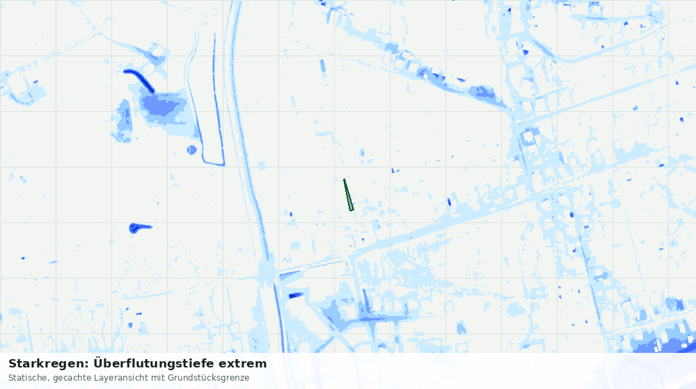 Statische Kartenansicht: Starkregen: Überflutungstiefe extrem