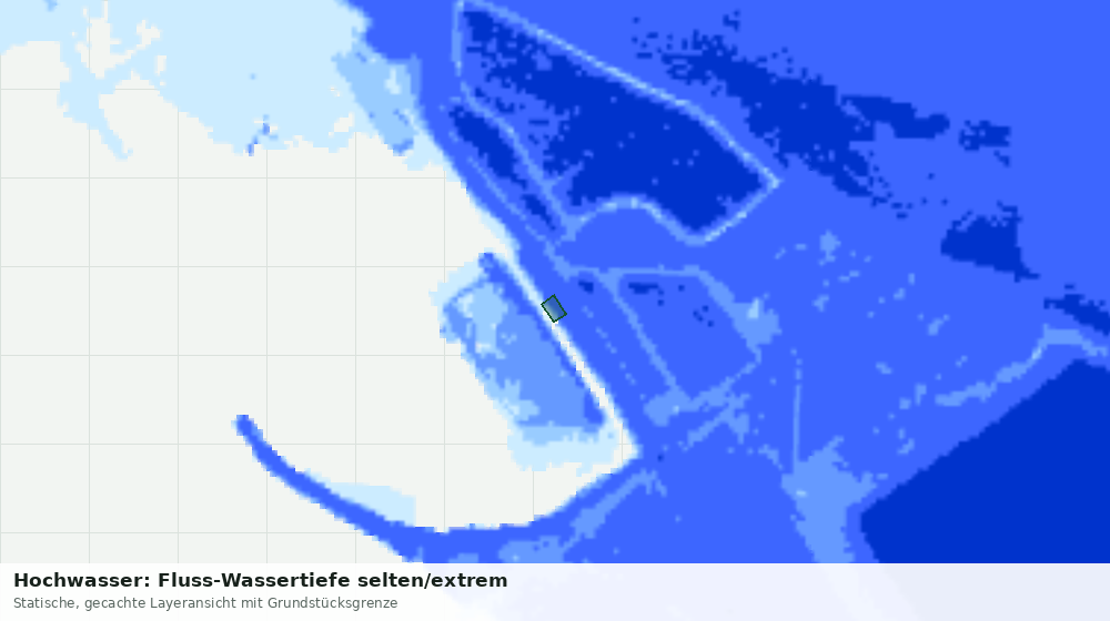 Statische Kartenansicht: Hochwasser: Fluss-Wassertiefe selten/extrem