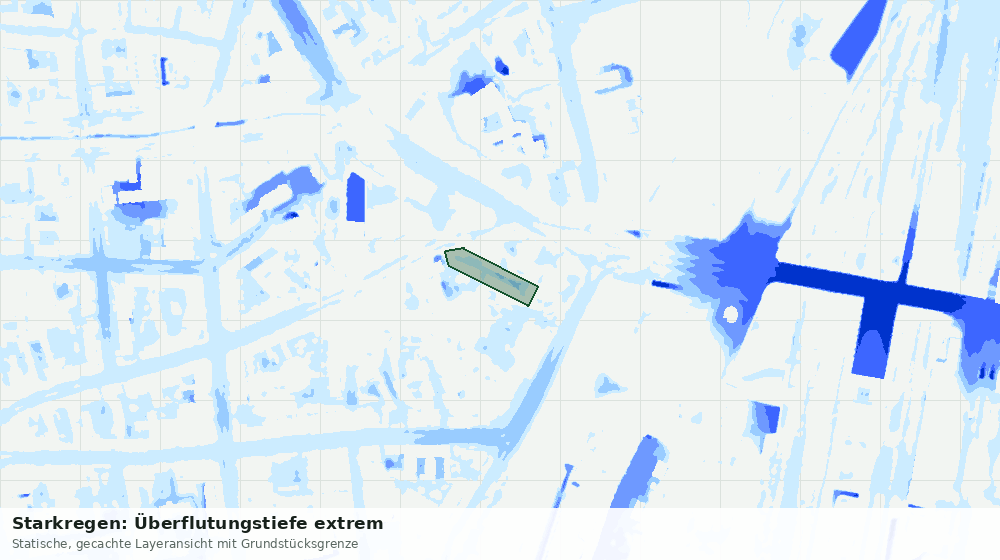 Statische Kartenansicht: Starkregen: Überflutungstiefe extrem