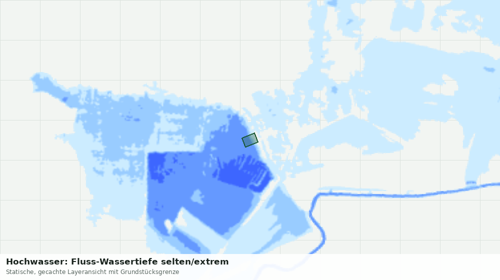 Statische Kartenansicht: Hochwasser: Fluss-Wassertiefe selten/extrem