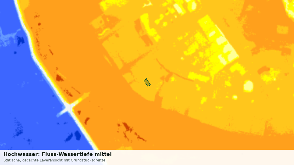 Statische Kartenansicht: Hochwasser: Fluss-Wassertiefe mittel