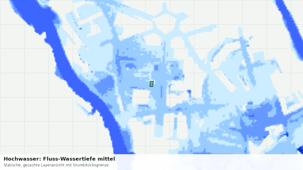 Statische Kartenansicht: Hochwasser: Fluss-Wassertiefe mittel