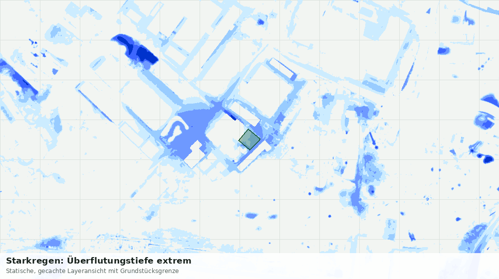 Statische Kartenansicht: Starkregen: Überflutungstiefe extrem