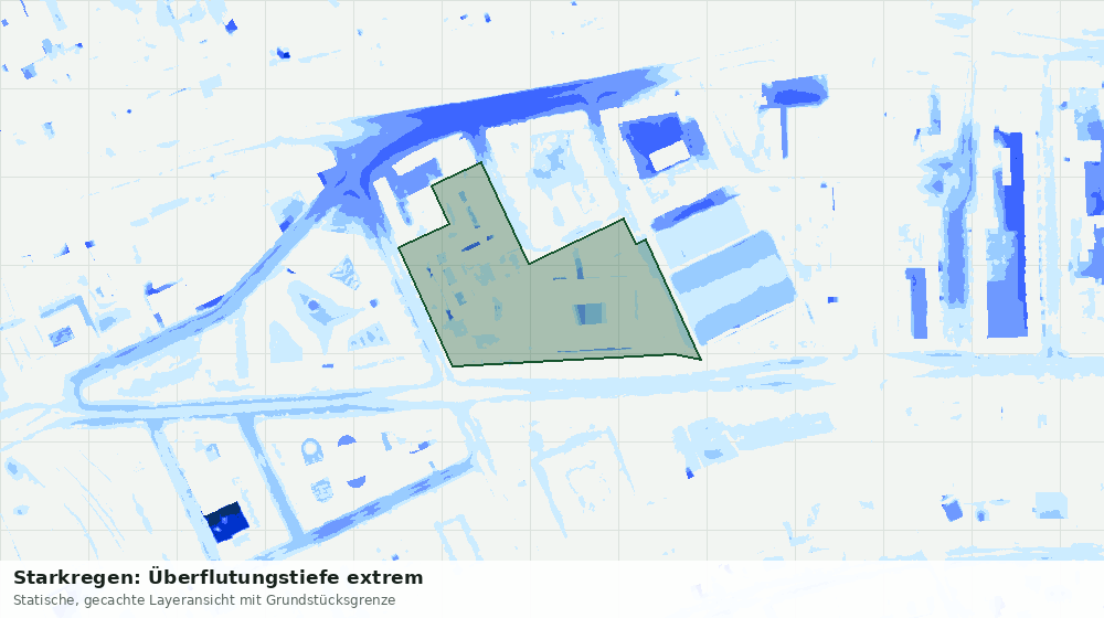 Statische Kartenansicht: Starkregen: Überflutungstiefe extrem