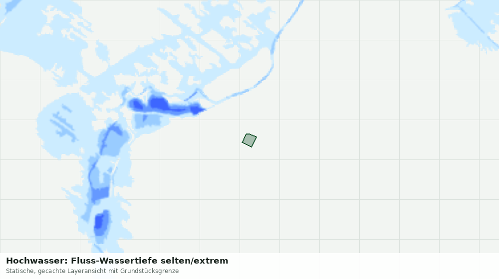 Statische Kartenansicht: Hochwasser: Fluss-Wassertiefe selten/extrem