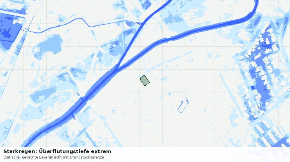 Statische Kartenansicht: Starkregen: Überflutungstiefe extrem