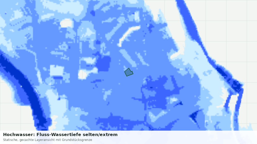 Statische Kartenansicht: Hochwasser: Fluss-Wassertiefe selten/extrem