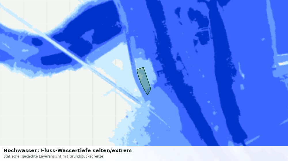 Statische Kartenansicht: Hochwasser: Fluss-Wassertiefe selten/extrem