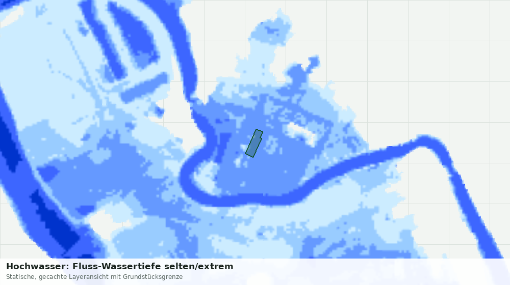 Statische Kartenansicht: Hochwasser: Fluss-Wassertiefe selten/extrem