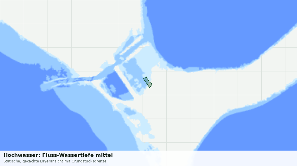 Statische Kartenansicht: Hochwasser: Fluss-Wassertiefe mittel
