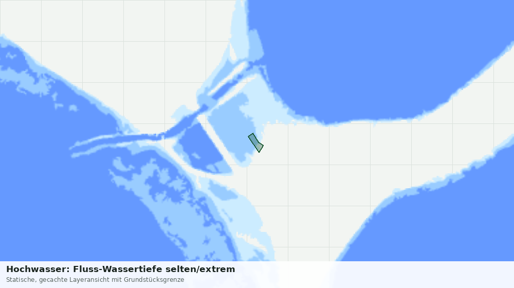Statische Kartenansicht: Hochwasser: Fluss-Wassertiefe selten/extrem