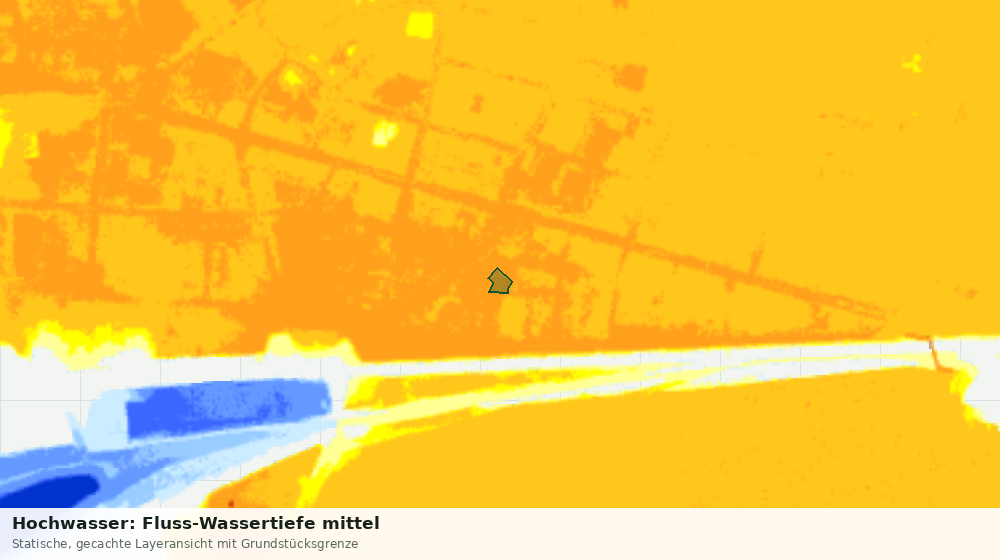 Statische Kartenansicht: Hochwasser: Fluss-Wassertiefe mittel