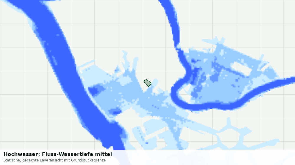 Statische Kartenansicht: Hochwasser: Fluss-Wassertiefe mittel