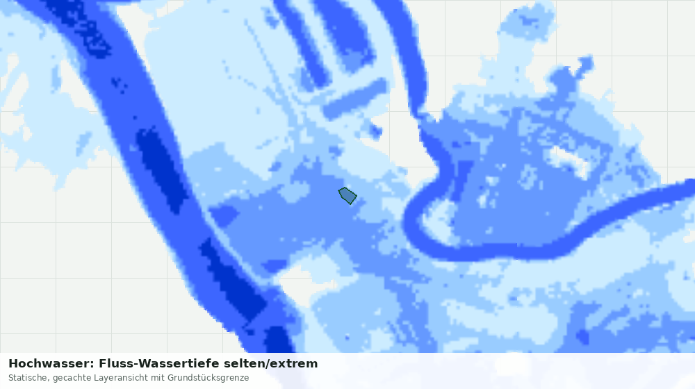 Statische Kartenansicht: Hochwasser: Fluss-Wassertiefe selten/extrem