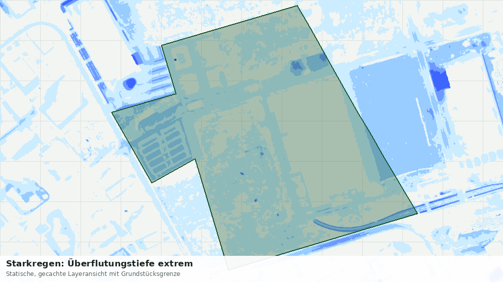 Statische Kartenansicht: Starkregen: Überflutungstiefe extrem