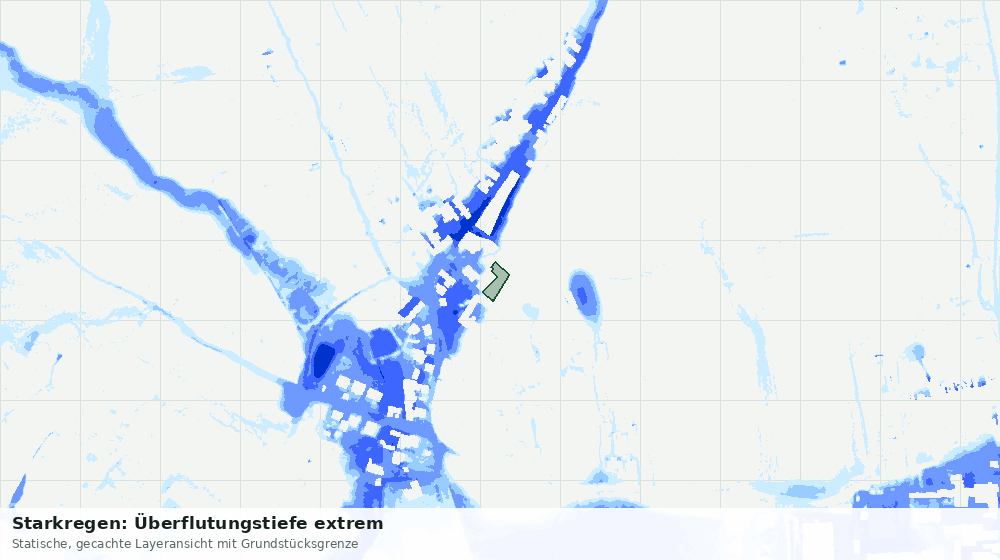 Statische Kartenansicht: Starkregen: Überflutungstiefe extrem