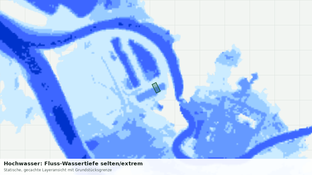 Statische Kartenansicht: Hochwasser: Fluss-Wassertiefe selten/extrem