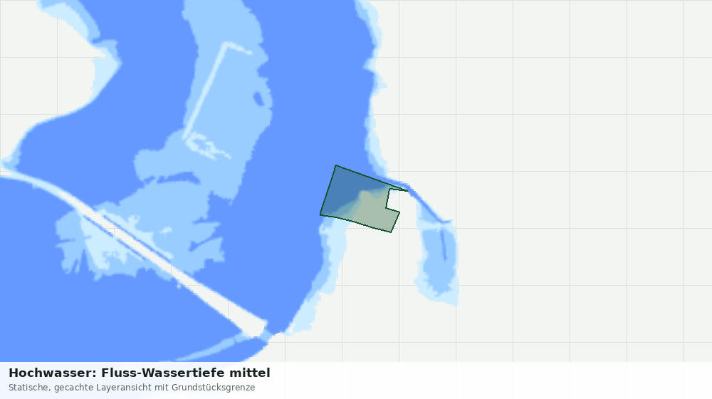Statische Kartenansicht: Hochwasser: Fluss-Wassertiefe mittel