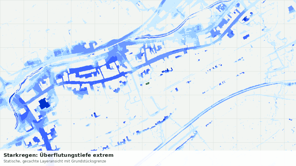 Statische Kartenansicht: Starkregen: Überflutungstiefe extrem