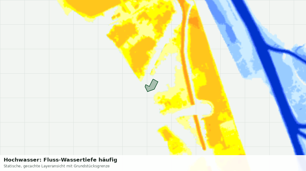Statische Kartenansicht: Hochwasser: Fluss-Wassertiefe häufig