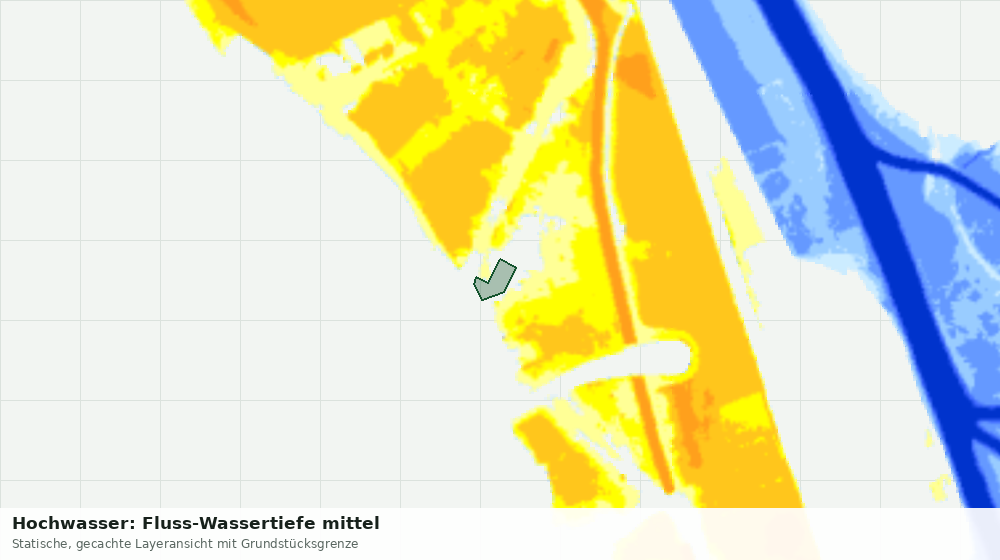 Statische Kartenansicht: Hochwasser: Fluss-Wassertiefe mittel