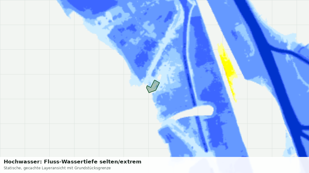 Statische Kartenansicht: Hochwasser: Fluss-Wassertiefe selten/extrem