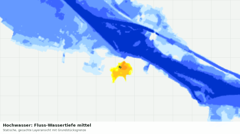 Statische Kartenansicht: Hochwasser: Fluss-Wassertiefe mittel