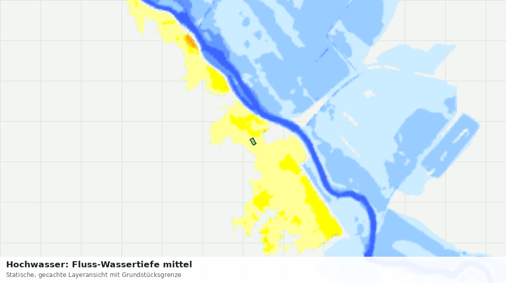 Statische Kartenansicht: Hochwasser: Fluss-Wassertiefe mittel