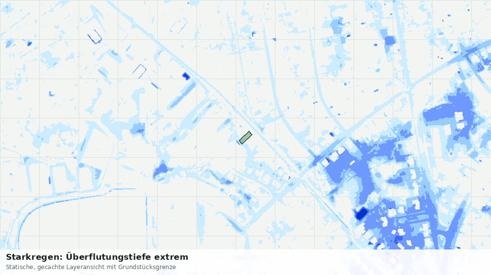 Statische Kartenansicht: Starkregen: Überflutungstiefe extrem