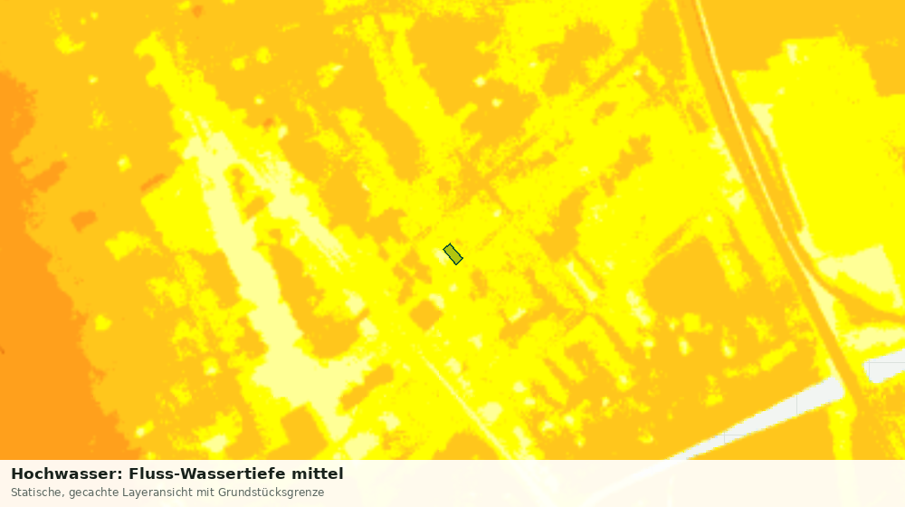 Statische Kartenansicht: Hochwasser: Fluss-Wassertiefe mittel