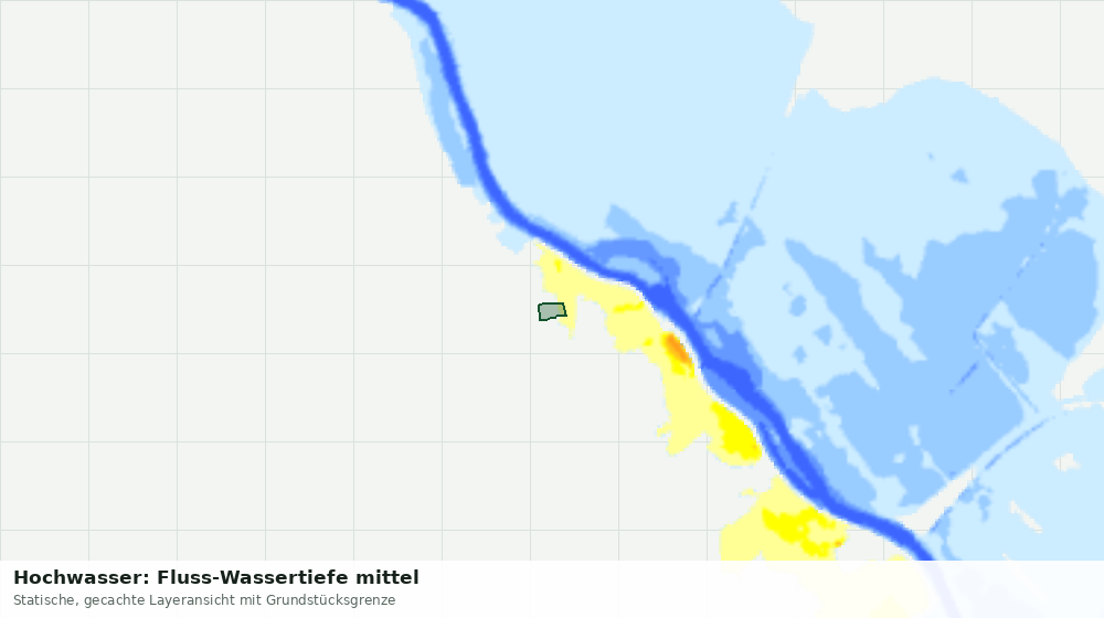 Statische Kartenansicht: Hochwasser: Fluss-Wassertiefe mittel