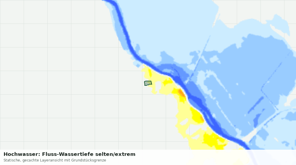 Statische Kartenansicht: Hochwasser: Fluss-Wassertiefe selten/extrem