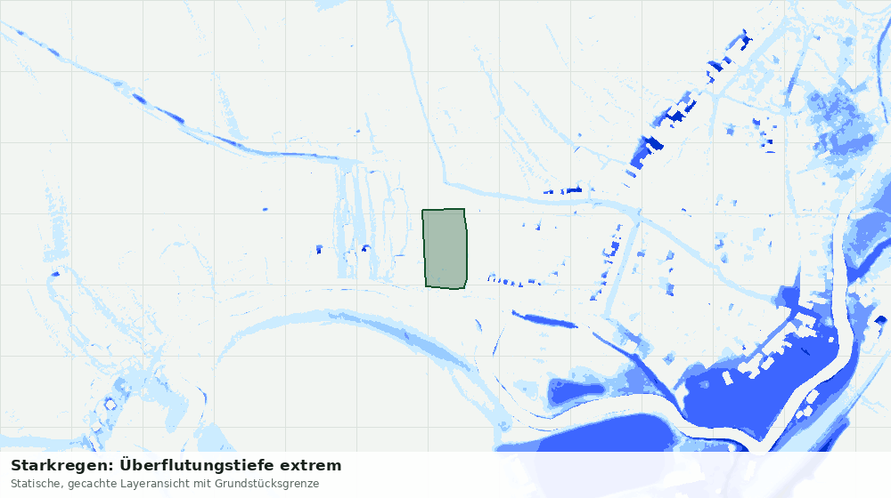 Statische Kartenansicht: Starkregen: Überflutungstiefe extrem