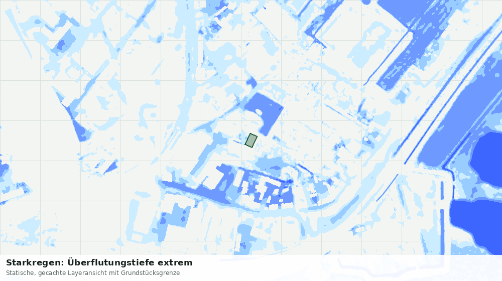 Statische Kartenansicht: Starkregen: Überflutungstiefe extrem