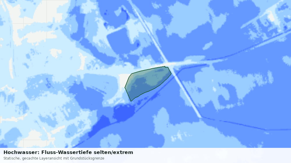 Statische Kartenansicht: Hochwasser: Fluss-Wassertiefe selten/extrem