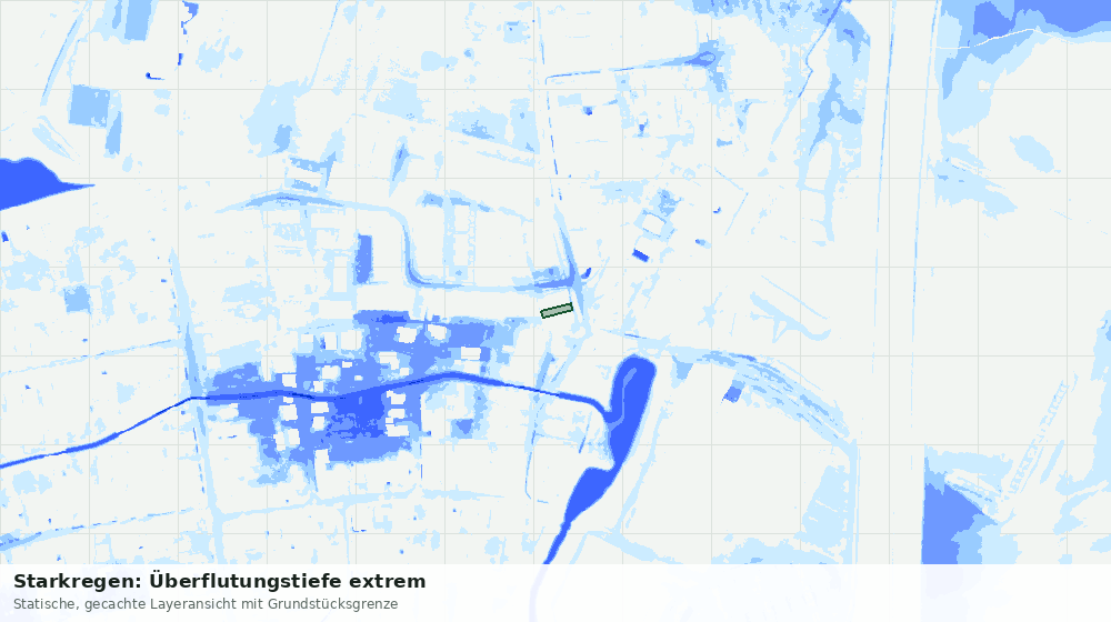 Statische Kartenansicht: Starkregen: Überflutungstiefe extrem