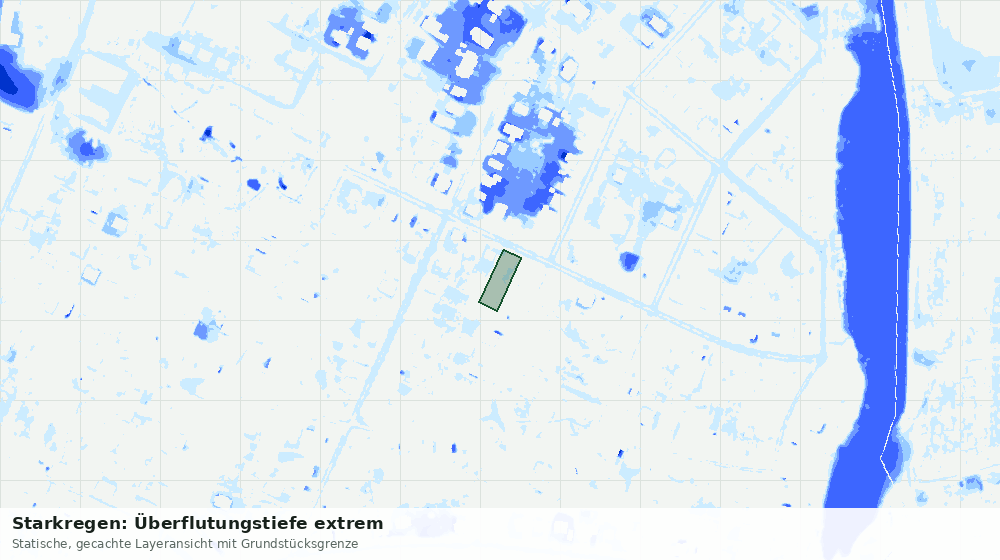 Statische Kartenansicht: Starkregen: Überflutungstiefe extrem