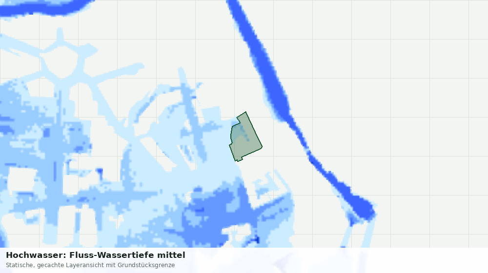 Statische Kartenansicht: Hochwasser: Fluss-Wassertiefe mittel