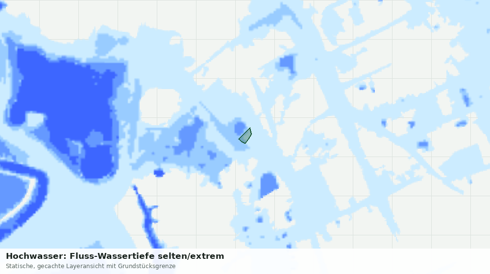Statische Kartenansicht: Hochwasser: Fluss-Wassertiefe selten/extrem
