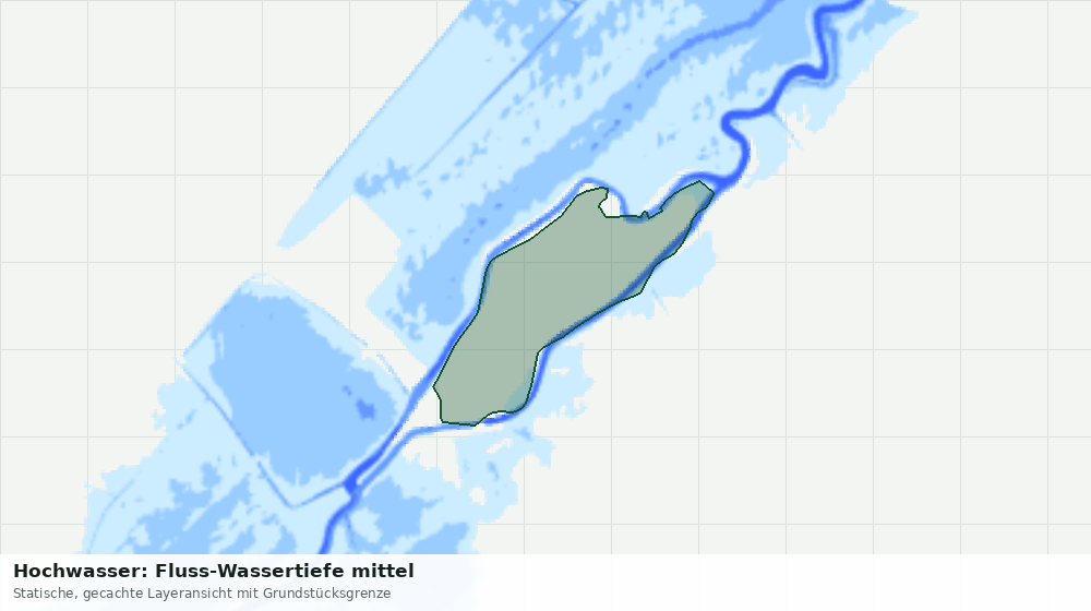 Statische Kartenansicht: Hochwasser: Fluss-Wassertiefe mittel