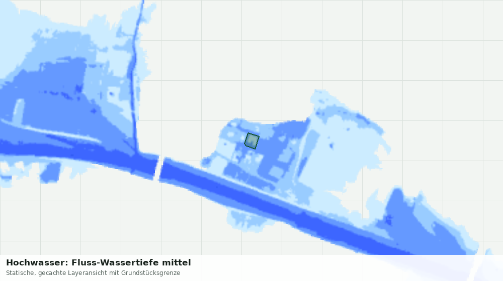 Statische Kartenansicht: Hochwasser: Fluss-Wassertiefe mittel