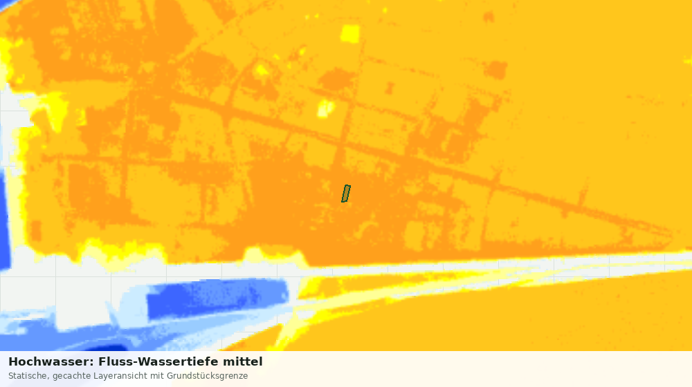 Statische Kartenansicht: Hochwasser: Fluss-Wassertiefe mittel