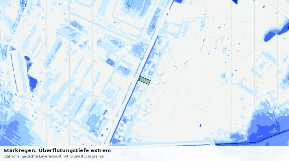Statische Kartenansicht: Starkregen: Überflutungstiefe extrem
