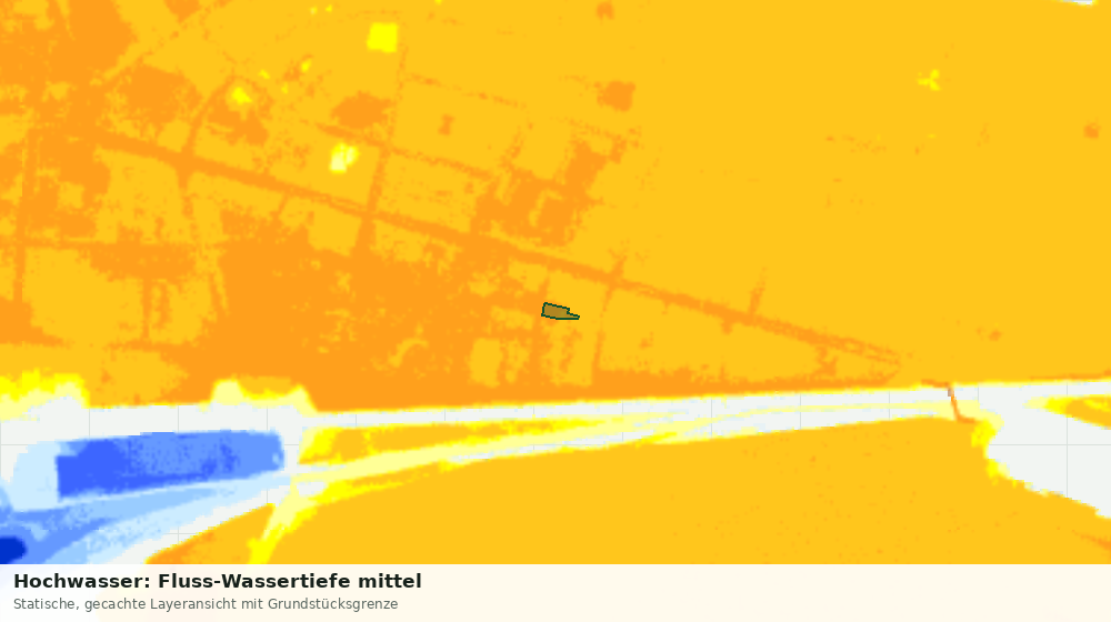 Statische Kartenansicht: Hochwasser: Fluss-Wassertiefe mittel