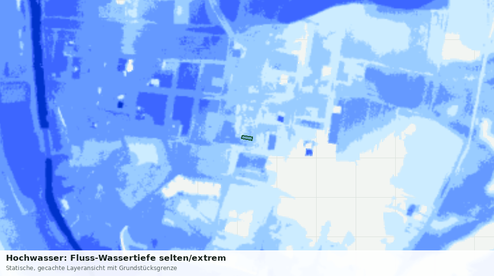 Statische Kartenansicht: Hochwasser: Fluss-Wassertiefe selten/extrem