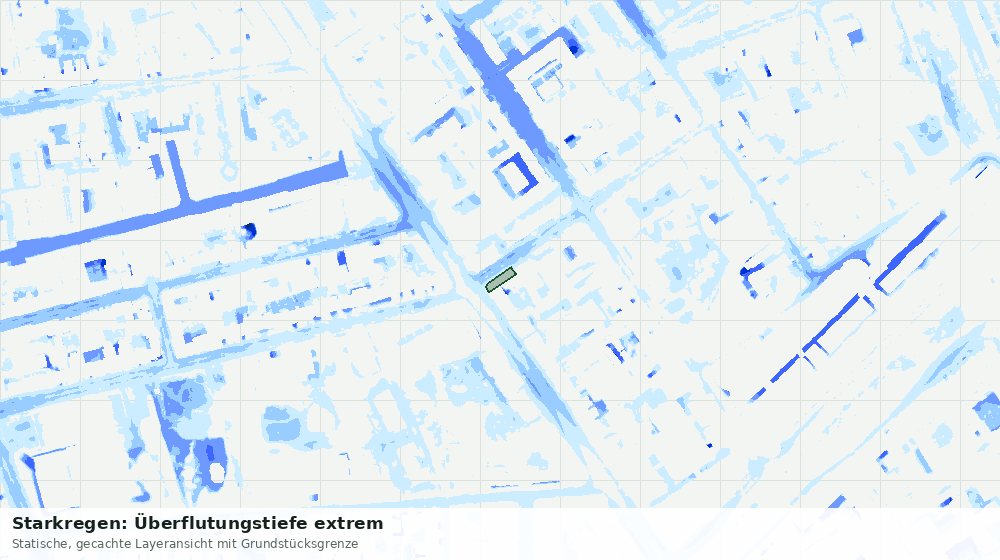 Statische Kartenansicht: Starkregen: Überflutungstiefe extrem